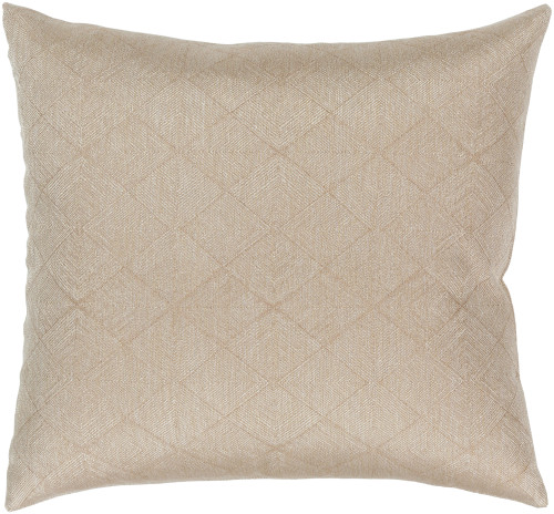 18" Tan and Beige Geometric Throw Pillow - Poly Filled - IMAGE 1