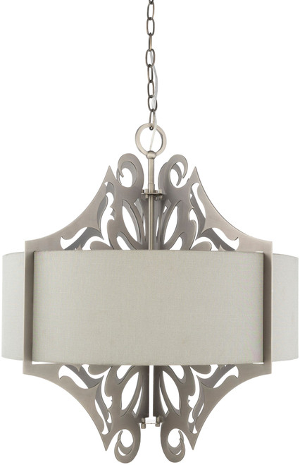 25.5" Gray and Silver Colored Hanging Pendant Ceiling Light Fixture - IMAGE 1