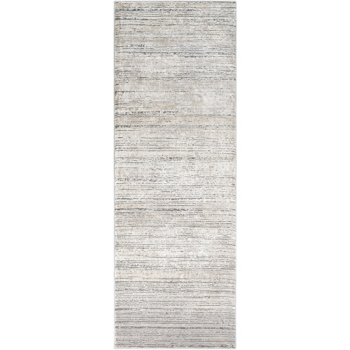 2.5' x 7.5' Taupe Brown and Ivory Distressed Rectangular Area Throw Rug Runner - IMAGE 1