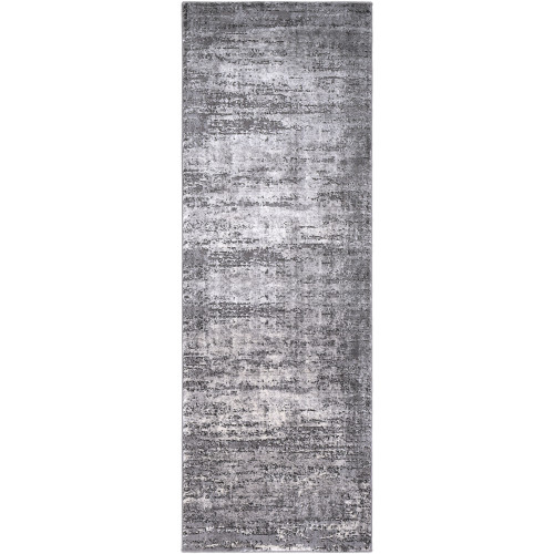 2.5' x 7.5' Gray and Taupe Brown Distressed Rectangular Area Throw Rug Runner - IMAGE 1