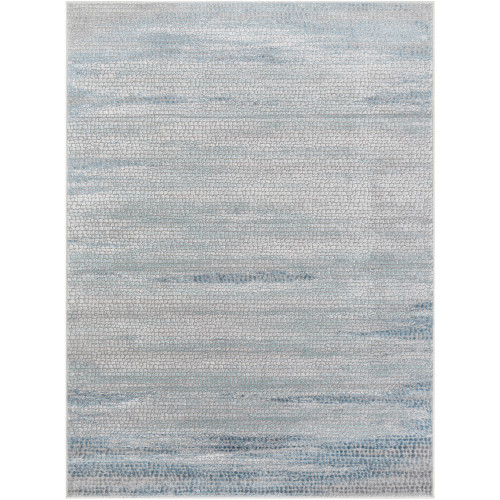 5’3” x 7’3” Artistic Design Cream and Denim Rectangular Area Rug - IMAGE 1