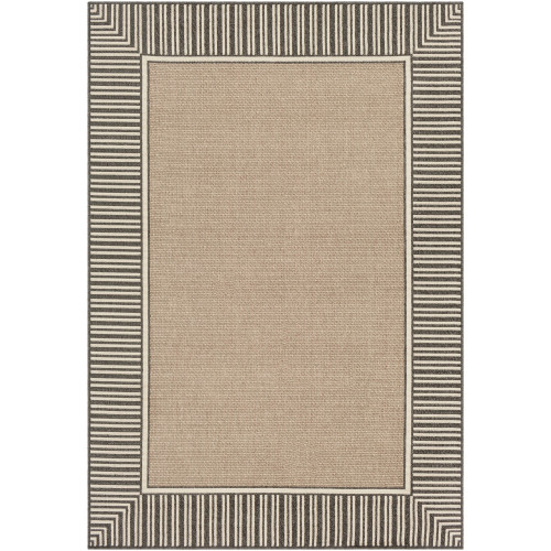 8.8' x 12.8' Geometric Black and Brown Rectangular Area Throw Rug - IMAGE 1