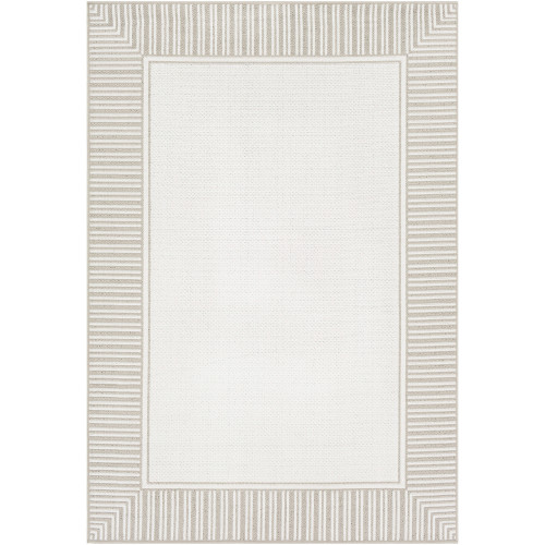 8.8' x 12.8' Geometric Brown and White Rectangular Area Throw Rug - IMAGE 1