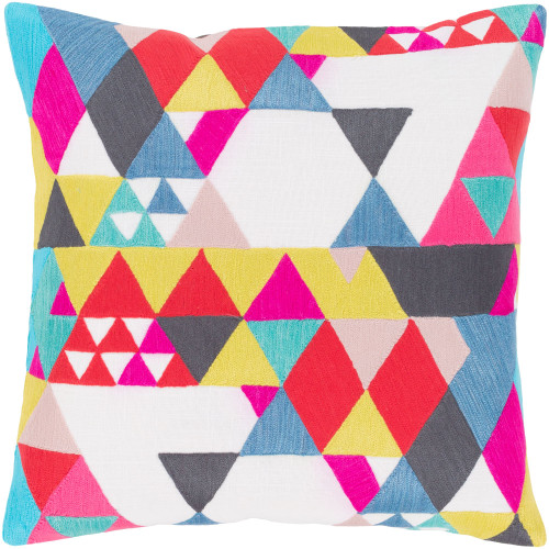 22" Vibrantly Colored Modern Square Throw Pillow Cover - IMAGE 1