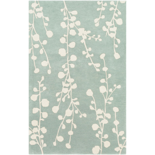 9' x 12' Contemporary Style Mint Green and Ivory Rectangular Area Throw Rug - IMAGE 1