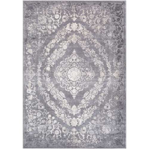 6.5' x 9.5' Classical Style Gray and Beige Rectangular Area Throw Rug - IMAGE 1