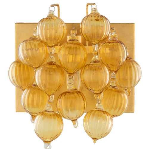 11" Orange Brushed Painted Light Glass Wall Sconces - IMAGE 1