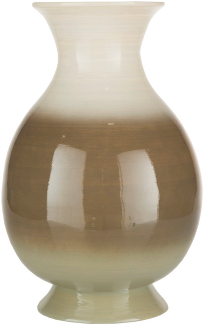 16.5" Brown and White Glossy Finish Bamboo Vase - IMAGE 1