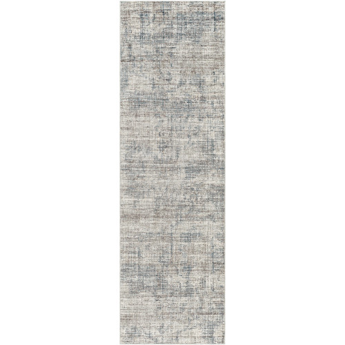 3’3” x 10' Distressed Finished Gray and Blue Area Throw Rug Runner - IMAGE 1