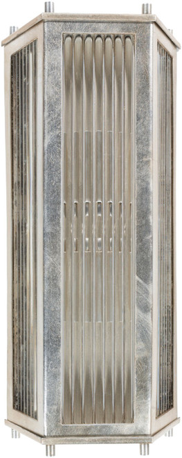 14.5" Silver Colored Distressed Finish Lighted Glass Wall Sconce - IMAGE 1