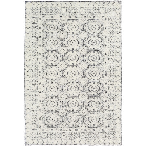 4’ x 6’ Hexagon Patterned Gray and White Rectangular Area Rug - IMAGE 1