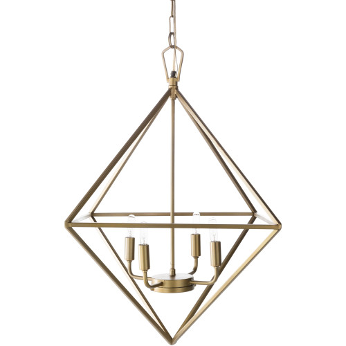 29" Contemporary Style Gold Colored Hanging Lantern Ceiling Light Fixture - IMAGE 1