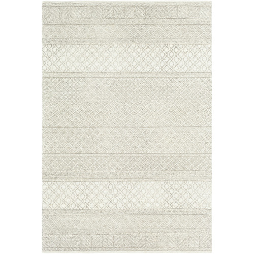 5' x 7.5' Ethnic Patterned Cream and Gray Rectangular Area Throw Rug - IMAGE 1
