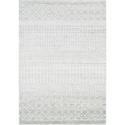 10' x 14' Geometric Patterned Ivory and Gray Rectangular Area Throw Rug - IMAGE 1