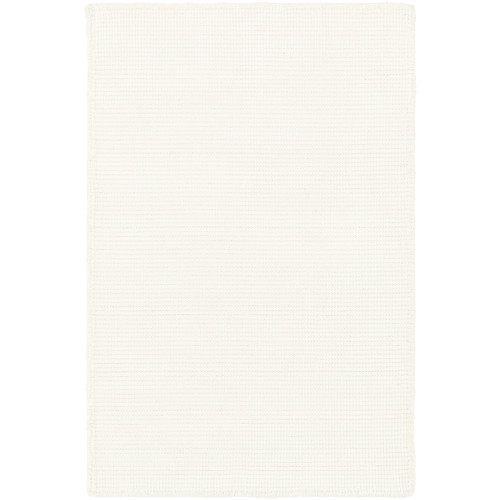 2' x 3' Solid Cream White Hand Loomed Rectangular Area Throw Rug - IMAGE 1