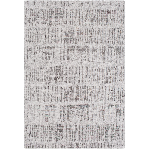 5' x 7'6" Distressed Abstract Style Gray and Brown Rectangular Hand Tufted Area Throw Rug - IMAGE 1