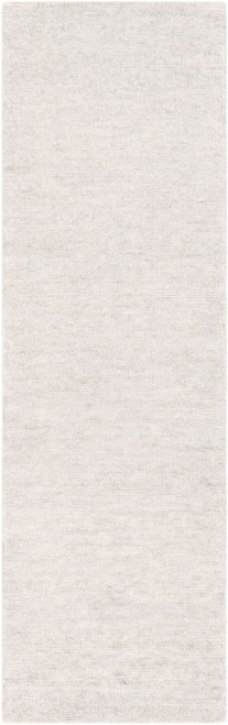 2.5' x 8' Solid Ivory Hand Woven Rectangular Area Throw Rug Runner - IMAGE 1