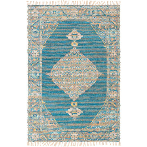 5' x 7.5' Traditional Style Beige and Green Rectangular Area Throw Rug - IMAGE 1