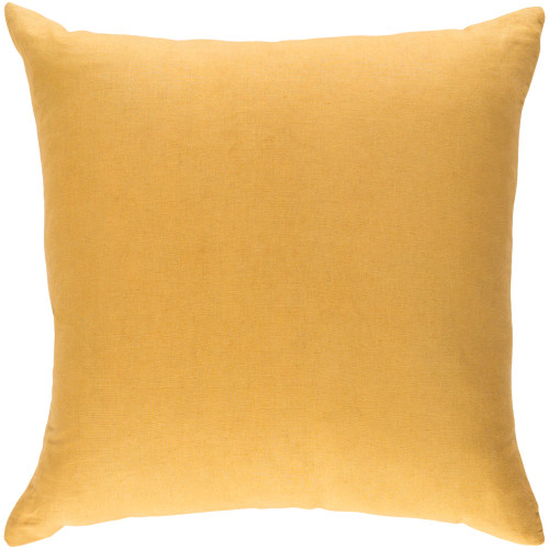 18" Yellow Solid Square Throw Pillow Cover with Knife Edge - IMAGE 1