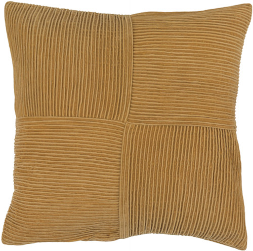18" Burnt Orange Pleated Square Throw Pillow Cover - IMAGE 1