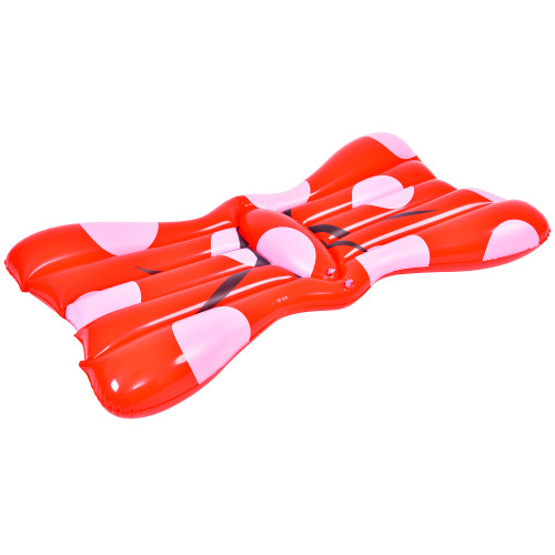 37" Inflatable Red and White Jumbo Hair Bow Pool Float - IMAGE 1
