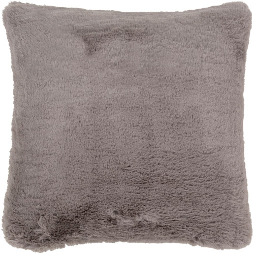 20" Silver Gray Solid Square Throw Pillow with Knife Edge - Poly Filled - IMAGE 1