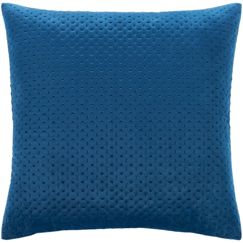 22" Navy Blue Stitched Square Throw Pillow with Knife Edge - Polyester Filler - IMAGE 1