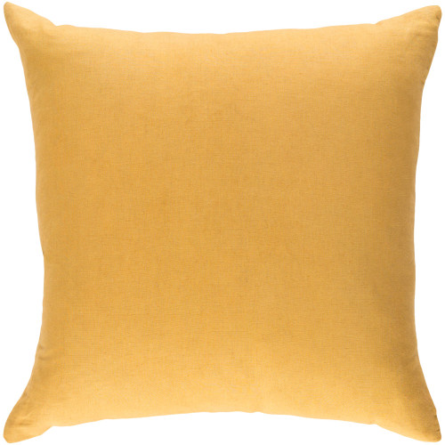18" Yellow Square Woven Throw Pillow with Knife Edge - Down Filler - IMAGE 1