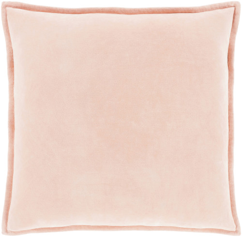 18” Solid Pink Square Woven Throw Pillow with Down Filler - IMAGE 1