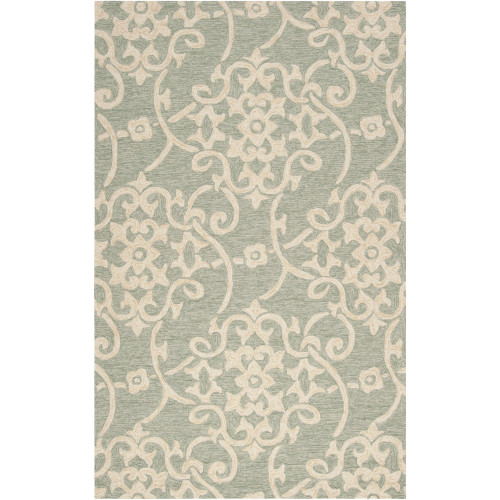 10' x 14' Contemporary Style Sage Green and Beige Rectangular Area Throw Rug - IMAGE 1