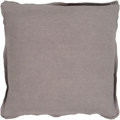 18" Solid Taupe Gray Finish Square Woven Throw Pillow Cover with Flange Edge - IMAGE 1