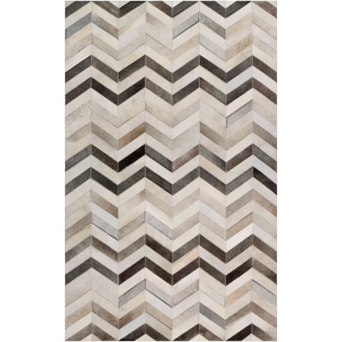 9' x 12' Chevron Design Gray and Brown Rectangular Area Throw Rug - IMAGE 1