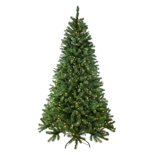 7.5' Pre-Lit Full Multi-Function Basset Pine Artificial Christmas Tree - Dual Color LED lights - IMAGE 1