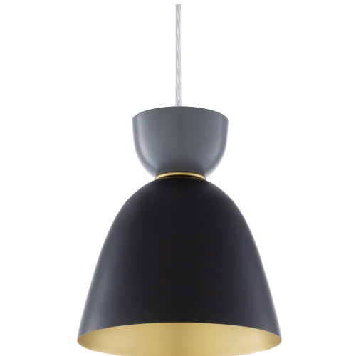 9.5” Black Powder Coated Metal Hanging Pendant Ceiling Light Fixture - IMAGE 1