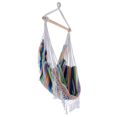 72” Purple and Orange Brazilian Style Hammock Chair with a Hanging Bar - IMAGE 1