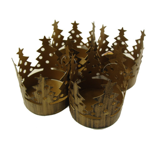 Club Pack of 72 Bronze Christmas Tree Pillar Candle Holders 3.75" - IMAGE 1