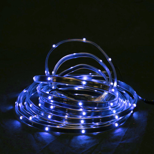 LED Christmas Linear Tape Lighting - Black Finish - Cobalt Blue Lights - 18' - IMAGE 1