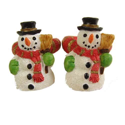 288 White and Orange Friendly Snowman Christmas Taper Candle Rings 1.25" - IMAGE 1