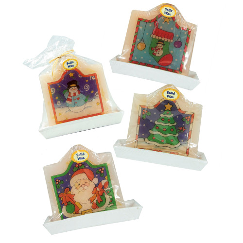 72 White and Green Santa Claus Christmas Candles 4.25" - IMAGE 1