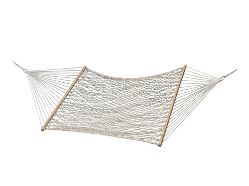 Adjustable Cotton Rope Two Person Double Hammock - 144” x 60" - Natural - IMAGE 1