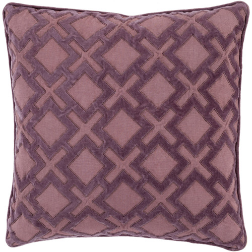 20" Purple Geometric Square Throw Pillow Cover - IMAGE 1