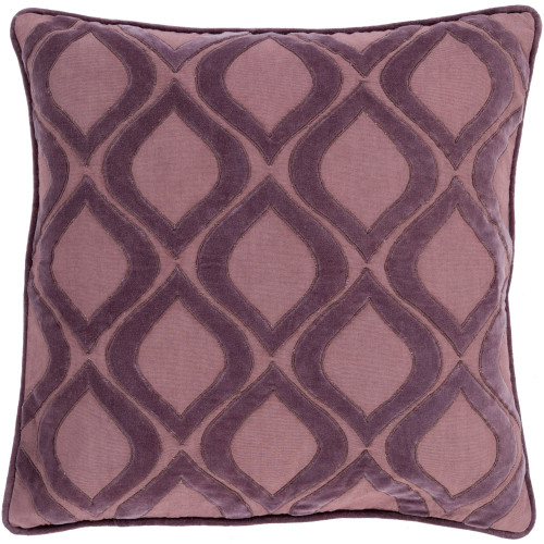 22" Purple Ogee Square Throw Pillow Cover - IMAGE 1
