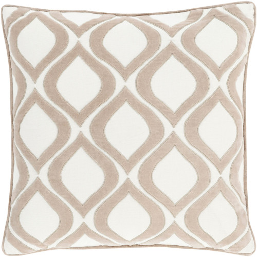 22" Brown and White Ogee Square Throw Pillow Cover - IMAGE 1