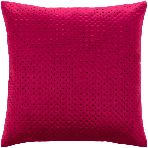 20" Solid Red Stitched Square Throw Pillow with Knife Edge - Poly Filled - IMAGE 1