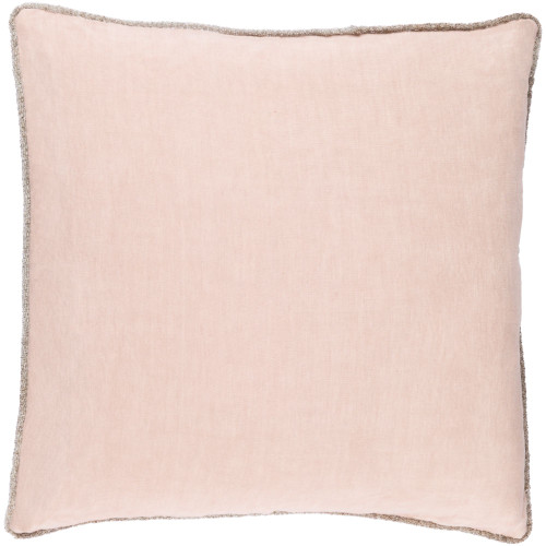 18" Salmon Pink Solid Square Throw Pillow Cover - IMAGE 1