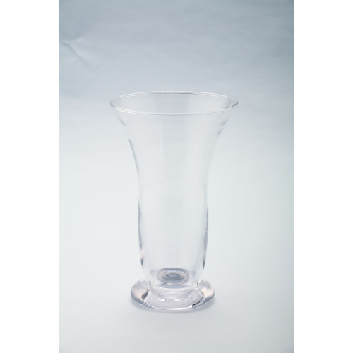 8.5” Cylindrical Handblown Glass Candle Holder with Pedestal - IMAGE 1