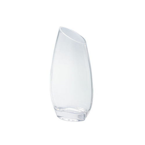 10" Clear Solid Angel Rim Handblown Vase - IMAGE 1