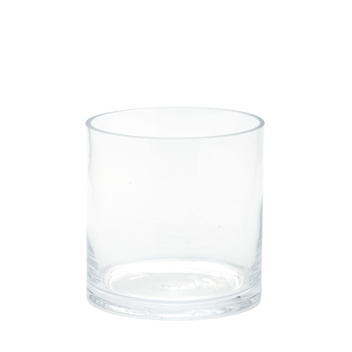 5" Clear Cylindrical Hand Blown Glass Vase - IMAGE 1