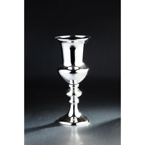 19.5" Metallic Silver Hurricane Glass Tabletop Decoration - IMAGE 1