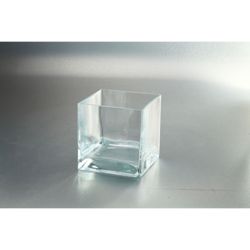 4 Clear Square Handblown Glass Vase Christmas Central